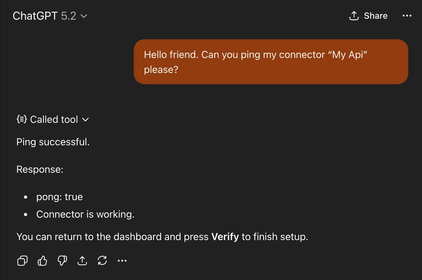 ChatGPT - Ping custom connector